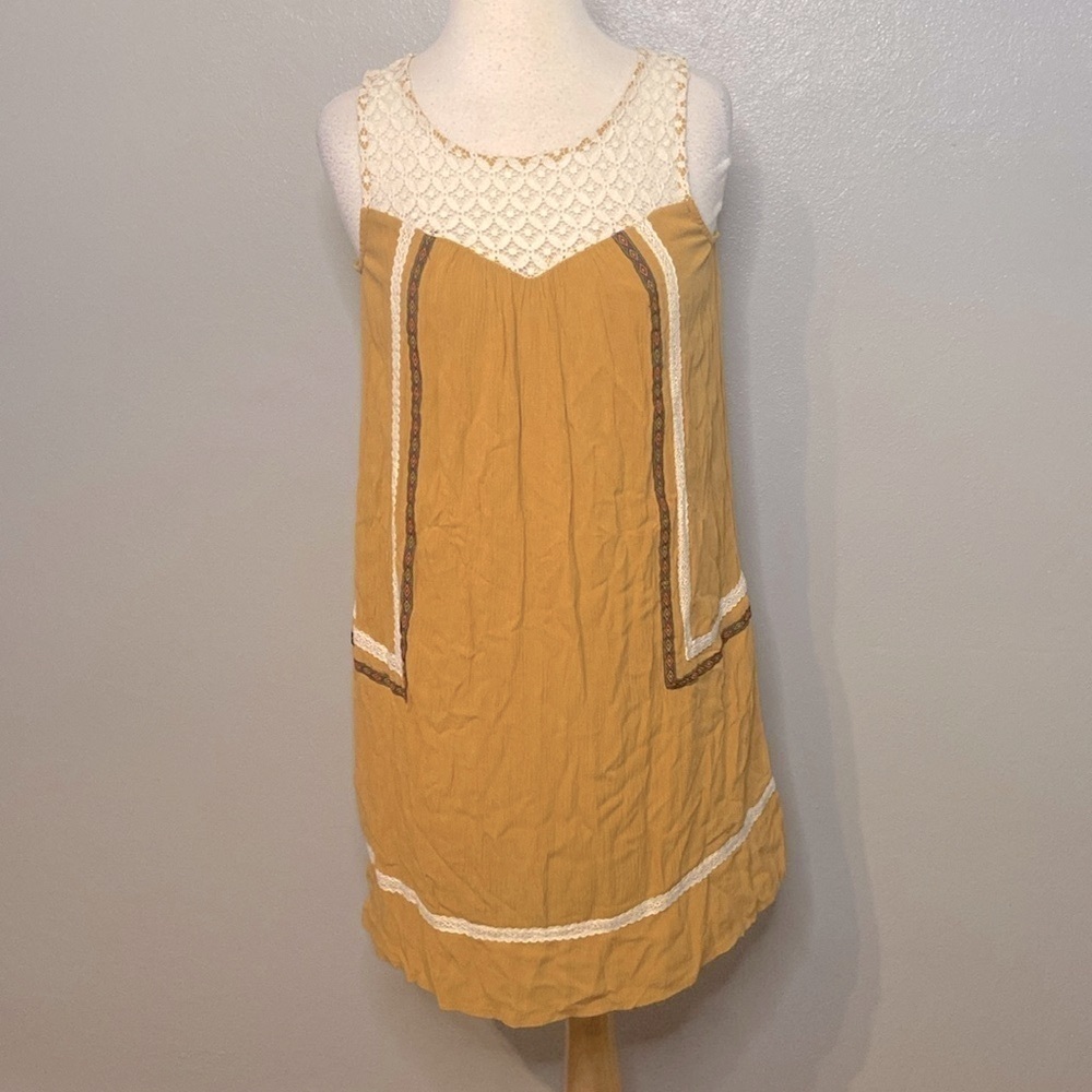 NWT Rewind Sleeveless Tunic Top Dress Mustard Yellow Junior Small